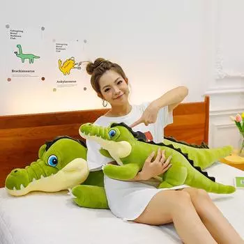 Большая плюшевая подушка для сна в виде крокодила - Удобная кукла-игрушка, Праздничный подарок для девочек 70cm