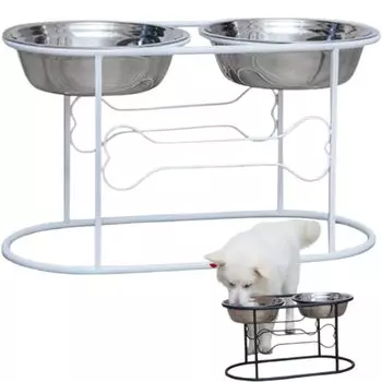 Большая подставка для миски для корма для собак из нержавеющей стали для еды и воды, для собак, для домашних животных, для пожилых золотистых ретриверов, life_mart [Высота 30 см,