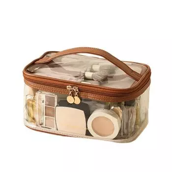 Большая прозрачная косметичка Большие косметички Водонепроницаемый органайзер для туалетных принадлежностей с ручкой Прозрачный футляр для туалетных принадлежностей Дорожный футляр