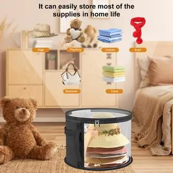 Большая прозрачная сумка для хранения шляп с ручкой и застежкой-молнией. Прозрачный дизайн. Складная ковбойская шляпа. серый