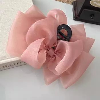 Большая прозрачная заколка-краб с 3D бантом, Элегантная заколка-краб для волос с задним зажимом для девочек и женщин, Заколка-акула, Премиум качество, Праздничное настроение