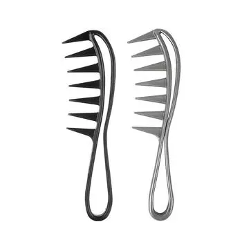 Большая расческа с широкими зубьями, щипцы для завивки, аксессуары для укладки волос, инструменты для длинных вьющихся, мокрых, волнистых, густых, тонких, для женщин и мужчин, для укладки, парикмахерская серый