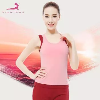 [Большая распродажа] Женский мягкий дышащий женский жилет для йоги, стильные модные крутые подтяжки 61217 cherry powder + cherry red M