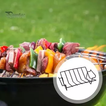Большая решетка для запекания из углеродистой стали. Устойчивая к высоким температурам универсальная V-образная решетка для гриля с ребрами. A