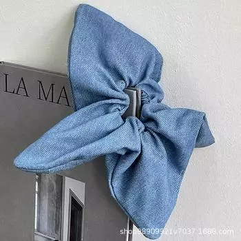 Большая резинка для волос, резинки для волос, эластичные резинки для девочек, прическа пучок, резинка-скранч, джинсовый головной убор, аксессуары для волос