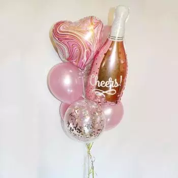 Большая розовая Золотая Бутылка Шампанского Вина Гелиевые Шары День Святого Валентина Свадьба Свадебный Душ День Рождения Украшения