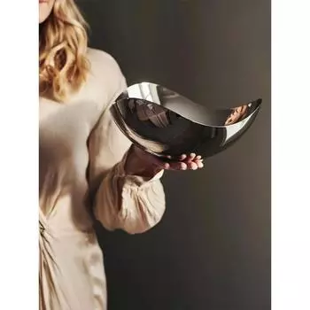 Большая сервировочная миска из нержавеющей стали, металлическое блюдо, поднос для фруктов, тарелка для хранения, обеденный стол, украшение дома в скандинавском стиле