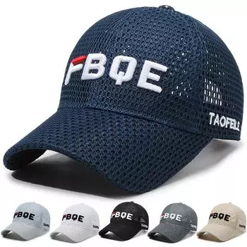 Большая сетчатая дышащая шляпа, летняя бейсболка с вышитыми буквами, уличная мода, повседневная солнцезащитная кепка Adjustable тёмно-синий