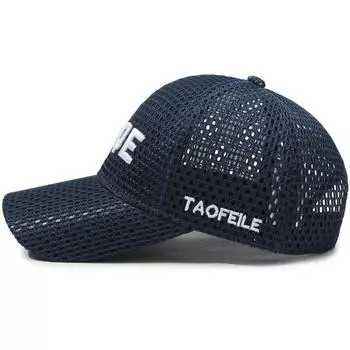 Большая сетчатая дышащая шляпа, летняя бейсболка с вышитыми буквами, уличная мода, повседневная солнцезащитная кепка Adjustable тёмно-синий