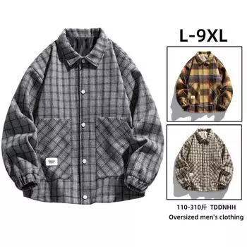 Большая шерстяная куртка Мужская куртка Мужская трикотажная свободная мужская одежда L