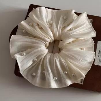 Большая широкая эластичная резинка для волос аксессуары для девочки женщины резинки галстук жемчуг винтаж дизайнерские фасинаторы элегантный ведущий модный