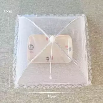 Большая складная белая сетчатая палатка для еды - складная, моющаяся, прозрачная сетка, идеально подходит для пикников на открытом воздухе, барбекю и вечеринок, защищает от насекомых 32*32cm