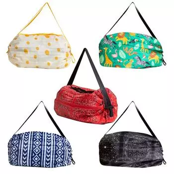 Большая складная сумка для покупок Экологичная многоразовая портативная сумка на одно плечо для путешествий, продуктовых модных карманных сумок 30x40x50cm