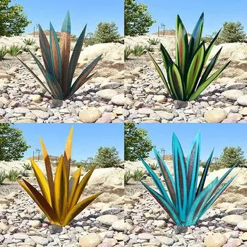 Большая скульптура из текилы в деревенском стиле, металлические растения агавы, орхидея «Железный драконий язык» 27cm