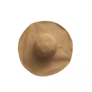 Большая Солнечная Соломенная Складная Пляжная Шляпа Солнцезащитная Шляпа Женская Летняя Корейский Стиль Отпуск Путешествия Морской Берег Солнцезащитная Шляпа One Size