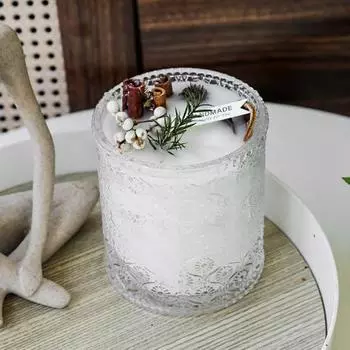 Большая стеклянная банка с крышкой, прозрачный цветочный узор, толстая стеклянная бутылка для сухого корма D