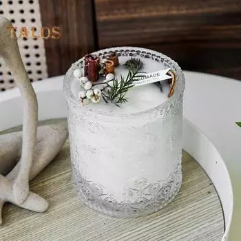 Большая стеклянная банка с крышкой, прозрачный цветочный узор, толстая стеклянная бутылка, контейнер для хранения сухих продуктов, конфет, поделок, ювелирных изделий D