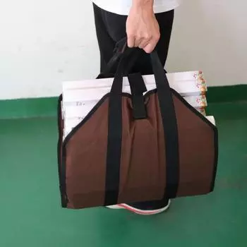 Большая сумка для дров, пылезащитная, легкая, удобная, держатель для камина, держатель для дров, полка для дома коричневый