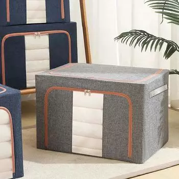 Большая сумка для хранения одеял, пылезащитный органайзер для шкафа для одежды, складные органайзеры для хранения, коробка-органайзер для одежды и одеял светло-серый