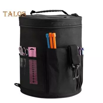 Большая сумка для хранения пряжи. Отверстие на молнии. Сохраняет аккуратность. Прочные швы. Отличные аксессуары для вязания. Чехол с карманами. Хозяйственные товары. синий