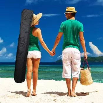 Большая сумка для хранения зонтов на открытом воздухе, летний пляж, портативный пляжный зонтик для кемпинга, водонепроницаемый нейлоновый чехол, большая вместительная сумка-органайзер для патио, зонтика чёрный