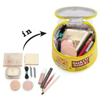 Большая сумка для моделирования рыбных консервов с рисунком кошки, сумка для хранения косметики, креативные сумки-цилиндры, органайзер для туалетных принадлежностей, сумка для макияжа M