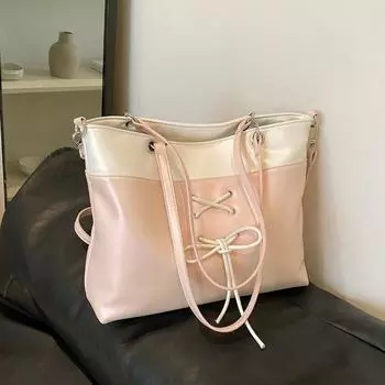 Большая сумка для работы и путешествий для женщин, новинка 2024 года, модная цветная контрастная большая сумка под мышками, универсальная сумка через плечо на одно плечо, весна/лето