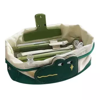 Большая сумка для ручек, милый чехол для карандашей из полиэстера в стиле животных, устойчивый к пятнам, для школы, офиса