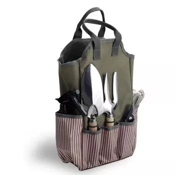 Большая сумка для садовых инструментов, водонепроницаемая сумка из ткани Оксфорд для садоводства, многоцелевой органайзер для инструментов для дома, улицы, сада, газона, двора 38cm * 25cn зелёный