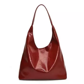 Большая сумка из искусственной кожи Мягкая дизайнерская сумка через плечо Большая сумка-хобо для женщин (черный)