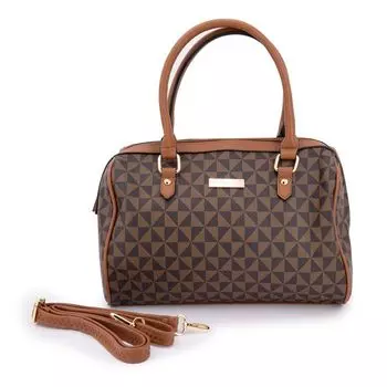 Большая сумка из искусственной кожи с коричневым графическим принтом Женский TORRENTE