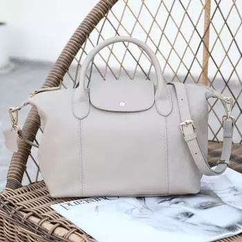 Большая сумка из натуральной кожи, женская сумка, новая модель, большая вместимость, повседневная простая сумка через плечо на одно плечо, Бостонская сумка 38x15x20cm алиса синий