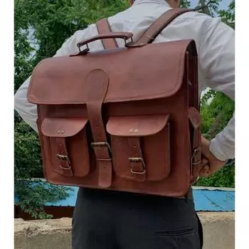 Большая сумка-мессенджер для ноутбука в стиле ретро, офисный портфель, сумка для колледжа, портфель, рабочая сумка, большая сумка, подарок на день матери, рюкзак-трансформер 15 x 11 x 4 in коричневый