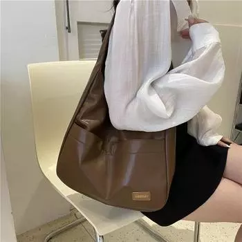 Большая сумка на одно плечо, женская сумка, новинка 2023 года, большая вместительная сумка на одно плечо, модная простая сумка в Instagram