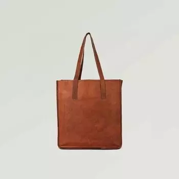 Большая сумка на плечо из козьей кожи размером 14 на 14 дюймов, большая сумка для покупок, коричневая женская 14 x 14 x 4 in коричневый