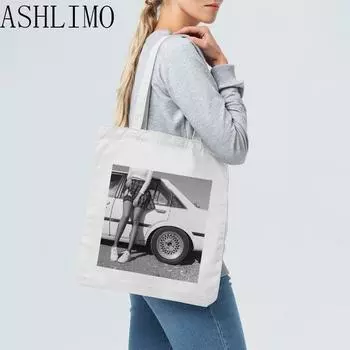 Большая сумка с готическим принтом, женские сумки Y2k, парусиновая большая винтажная эко-сумка, сумки-шоппер, сумка для покупок, школьная сумка для отдыха