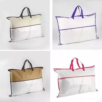 Большая сумка с принтом логотипа, домашний текстиль, нетканый материал, упаковочная сумка на молнии, сумка для хранения, оптовая продажа, швейная подушка из ПВХ, пылезащитная 35*35