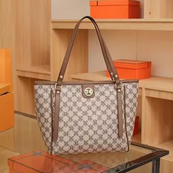 Большая сумка с принтом в стиле ретро, универсальная для поездок на работу, женская сумка через плечо большой вместимости, осенне-зимняя новая минималистичная сумка, большая сумка