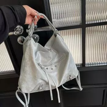 Большая сумка, сумка большой вместимости, женская новинка 2024 года, красивая повседневная индивидуальность, нишевый рюкзак для поездок на одно плечо с диагональным крестом