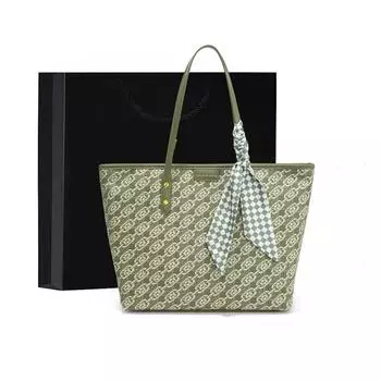 Большая сумка Сумка большой вместимости Новинка 2023 года повседневная сумка Модная универсальная женская сумка через плечо с принтом длиной 45 см высотой 30 см шириной 13 см зелёный