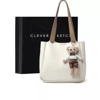 Большая сумка Сумка на одно плечо Сумка для подмышек Сумка-ведро Сумка через плечо Длина 27 см в ширину, 8 см в высоту 25 см белый