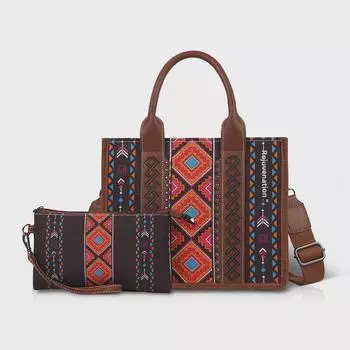 Большая сумка-тоут через плечо Bohemian 2025 для женщин 27*11.5*22+14 cm зелёный