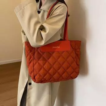 Большая сумка-тоут Lingge, женская сумка на плечо, классная сумка, хлопковая сумка большой вместимости чёрный