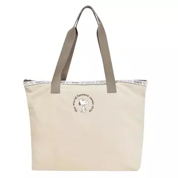 Большая сумка-тоут с завязками на шнурке Going Character Beige [Snoopy] Bag, ручная кладь, складная, легкая, вместимость, в комплекте, для путешествий, на выход,