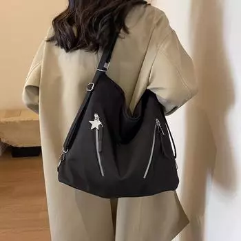 Большая сумка-тоут Женская сумка через плечо большой вместимости чёрный