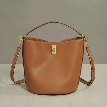 Большая сумка-ведро из натуральной кожи весна/лето 2024 года — повседневная, наплечная и почтальонская сумка для матери и ребенка