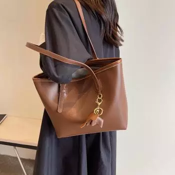 Большая сумка женская большая вместительная сумка на плечо сумка подмышки сумка из искусственной кожи для женщин коричневый