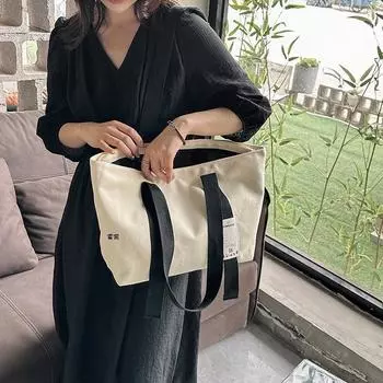 Большая сумка женская сумка через плечо большой емкости Сумка для студентов колледжа чёрный