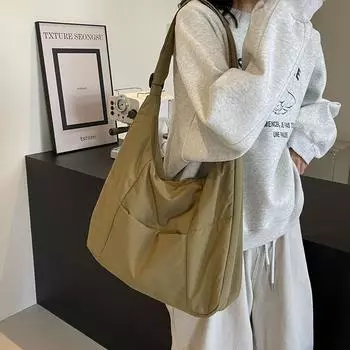 Большая сумка женская сумка через плечо студенческая сумка через плечо для женщин бежевый