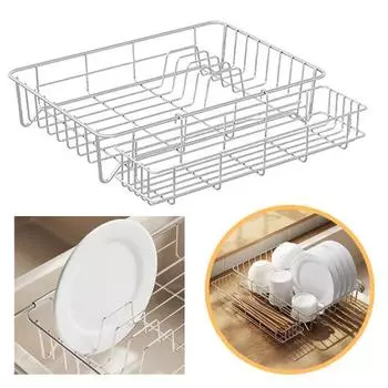Большая сушилка для посуды Yousheng с ручкой, полированная поверхность, нержавеющая сталь, регулируемая конструкция, простая установка, органайзер для металлической сушилки для посуды